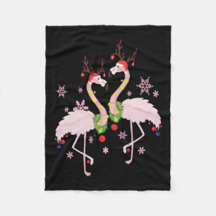 Cobertor De Velo Christmas Flamingo