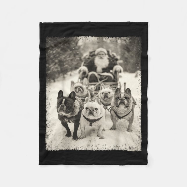 Cobertor De Velo Christmas French Bulldog  (Frente)