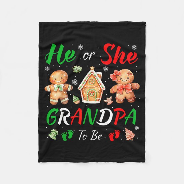 Cobertor De Velo Christmas Gingerbread Gender Reveal He Or She Gran (Frente)
