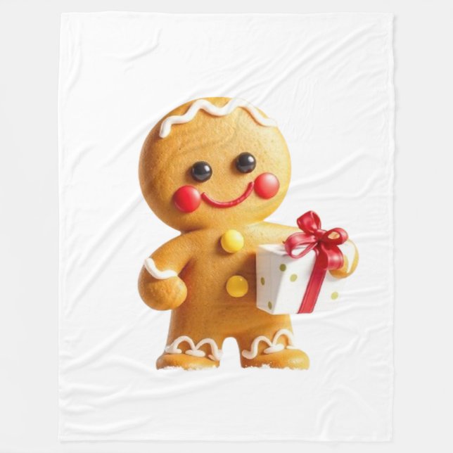 Cobertor De Velo Christmas gingerbread man (Frente)
