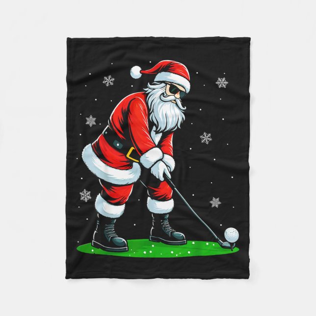 Cobertor De Velo Christmas Golf Santa Golfer Xmas Funny Christmas G (Frente)