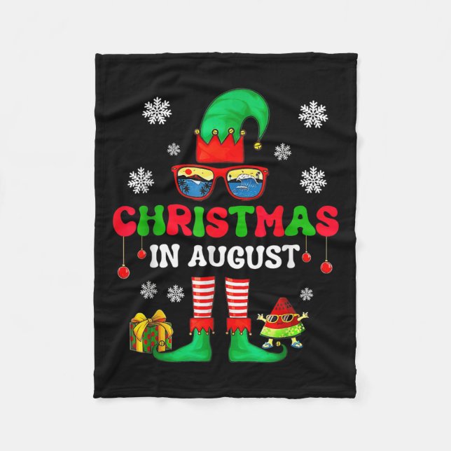 Cobertor De Velo Christmas In August Funny Elf For Summer Xmas Men  (Frente)