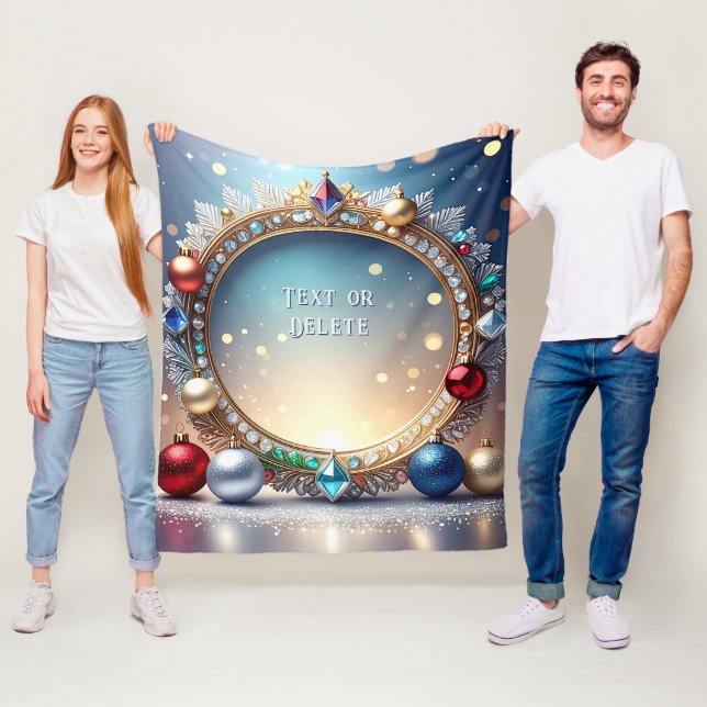 Cobertor De Velo Christmas Jewel Frame Fleece Blanket (In Situ)