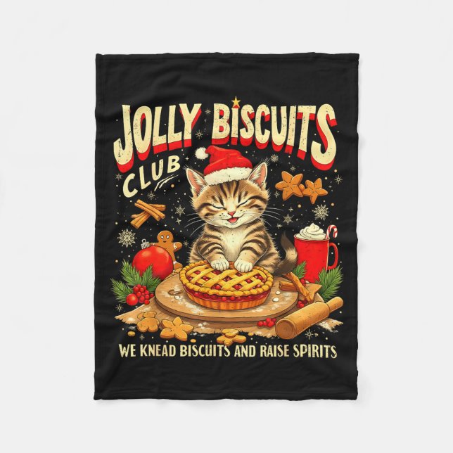 Cobertor De Velo Christmas Jolly Biscuits Club Cute Cat Lovers Baki (Frente)