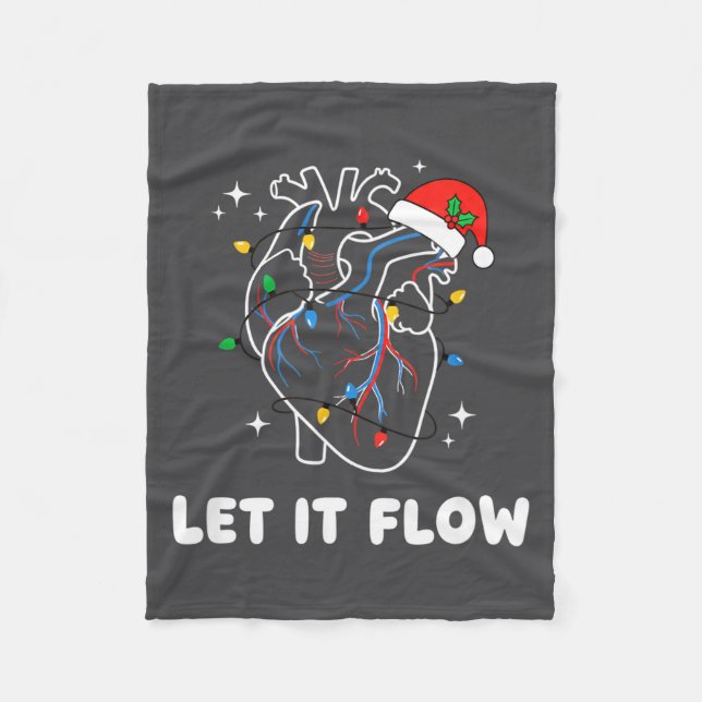 Cobertor De Velo Christmas Let It Flow Cardiac Heart Funny Nurse Ho (Frente)