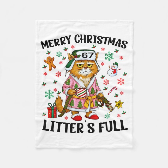 Cobertor De Velo Christmas Litter’s Full 67 Xmas Funny Kitty Gift C (Frente)