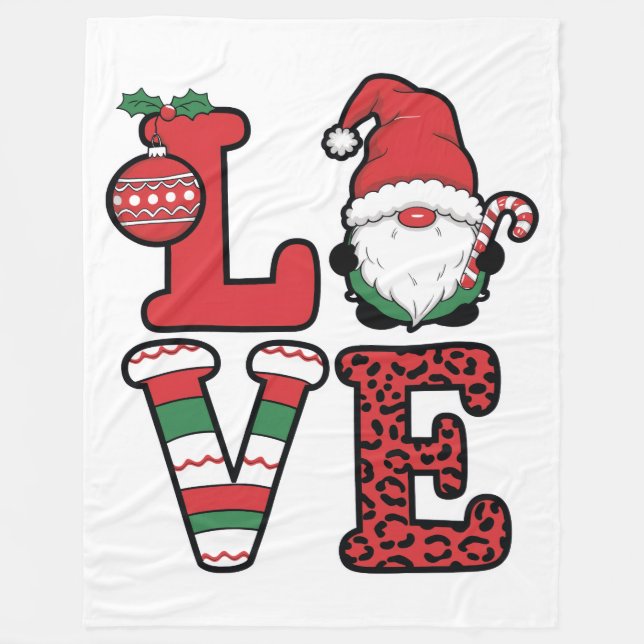 Cobertor De Velo Christmas Love Gnome Holiday Festive Design (Frente)