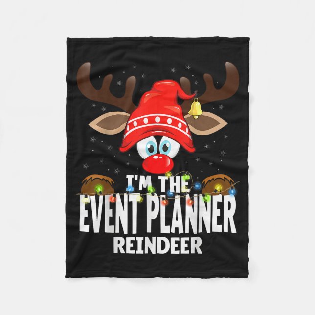 Cobertor De Velo Christmas Matching I'm The Event Planner Reindeer  (Frente)