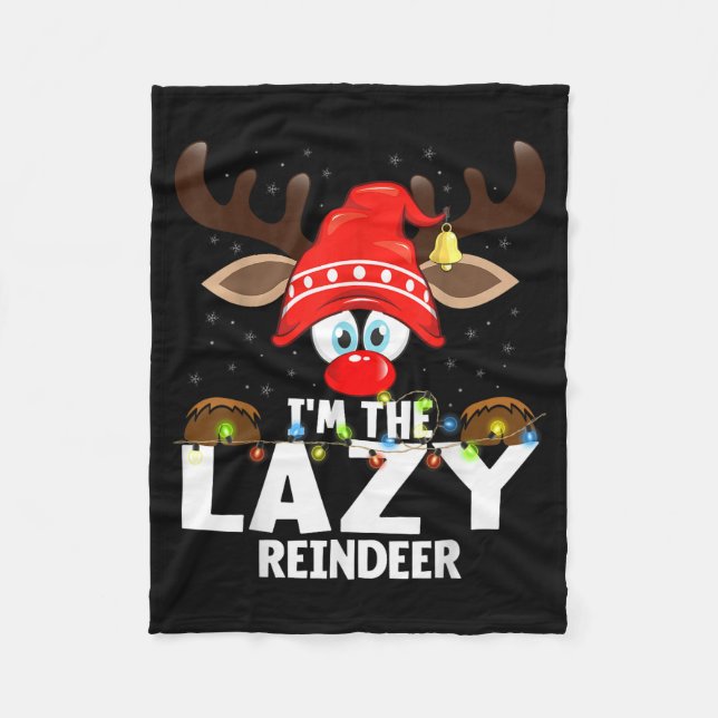 Cobertor De Velo Christmas Matching I'm The Lazy Reindeer  (Frente)