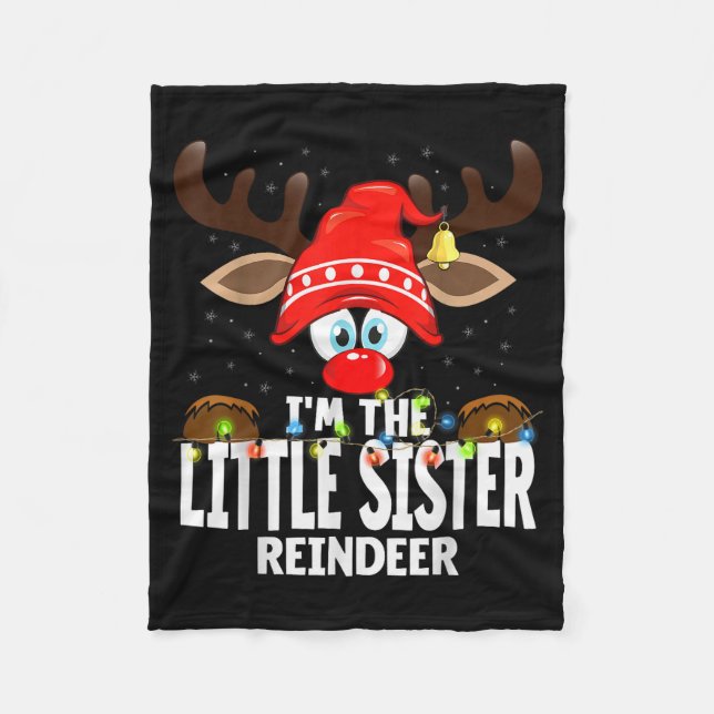 Cobertor De Velo Christmas Matching I'm The Little Sister Reindeer  (Frente)