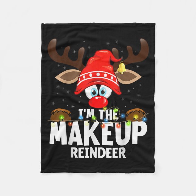 Cobertor De Velo Christmas Matching I'm The Makeup Reindeer  (Frente)