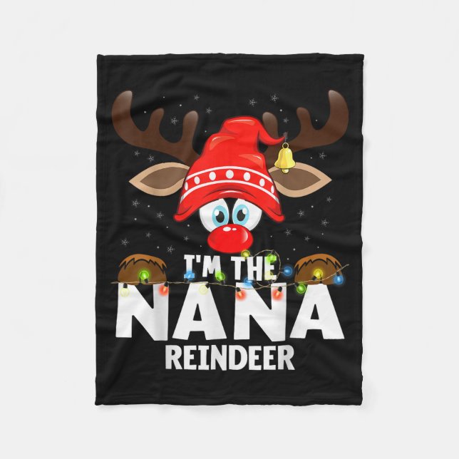 Cobertor De Velo Christmas Matching I'm The Nana Reindeer  (Frente)
