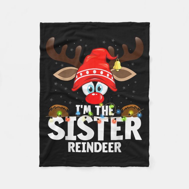 Cobertor De Velo Christmas Matching I'm The Sister Reindeer  (Frente)