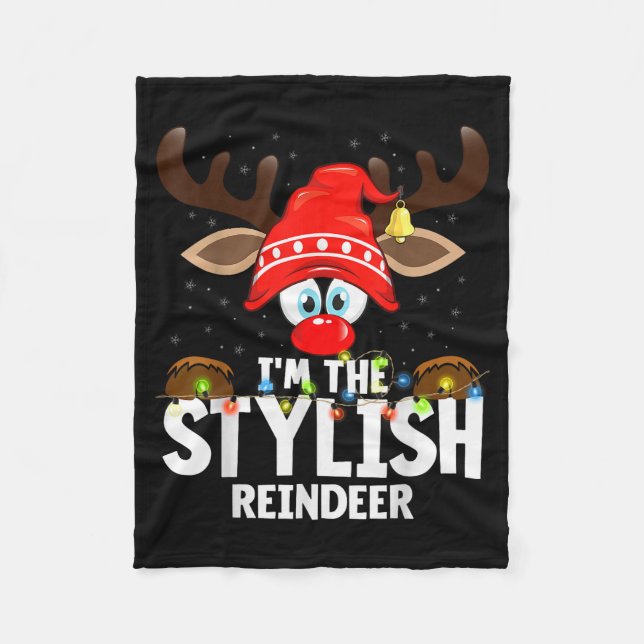 Cobertor De Velo Christmas Matching I'm The Stylish Reindeer  (Frente)