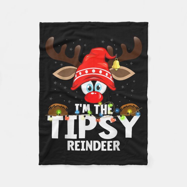 Cobertor De Velo Christmas Matching I'm The Tipsy Reindeer  (Frente)