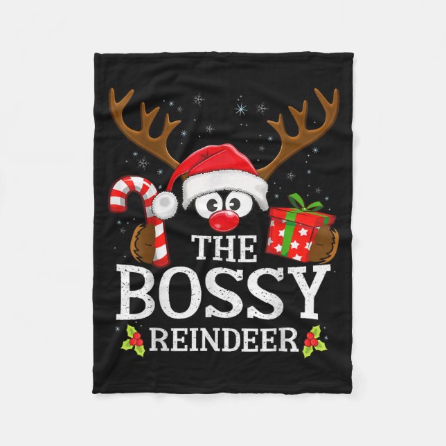 Cobertor De Velo Christmas Matching The Bossy Reindeer Family  (Frente)
