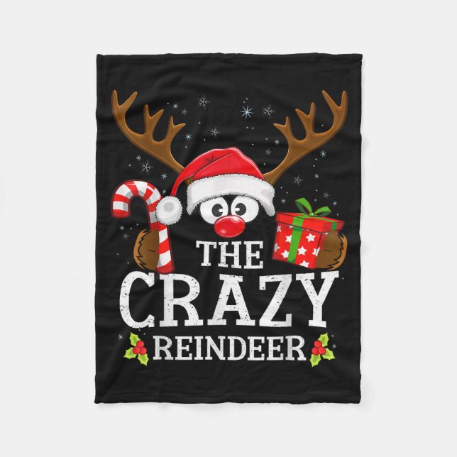 Cobertor De Velo Christmas Matching The Crazy Reindeer Family  (Frente)