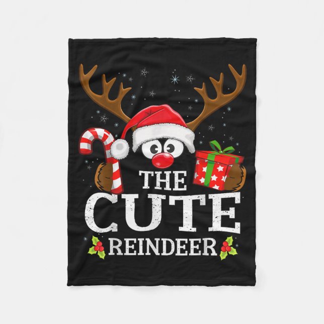 Cobertor De Velo Christmas Matching The Cute Reindeer Family  (Frente)