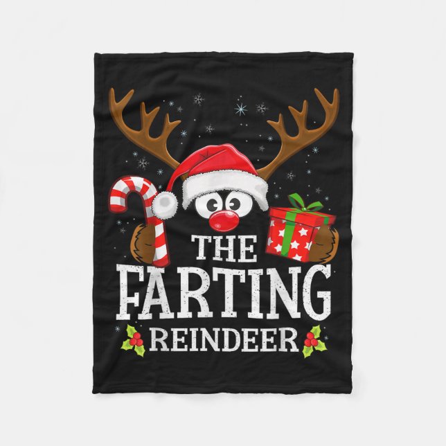 Cobertor De Velo Christmas Matching The Farting Reindeer Family  (Frente)