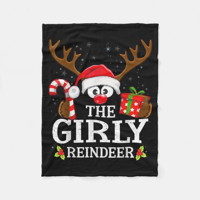 Cobertor De Velo Christmas Matching The Girly Reindeer Family  (Frente)