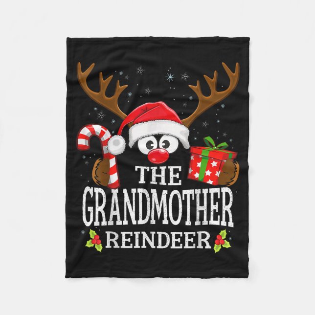 Cobertor De Velo Christmas Matching The Grandmother Reindeer Family (Frente)