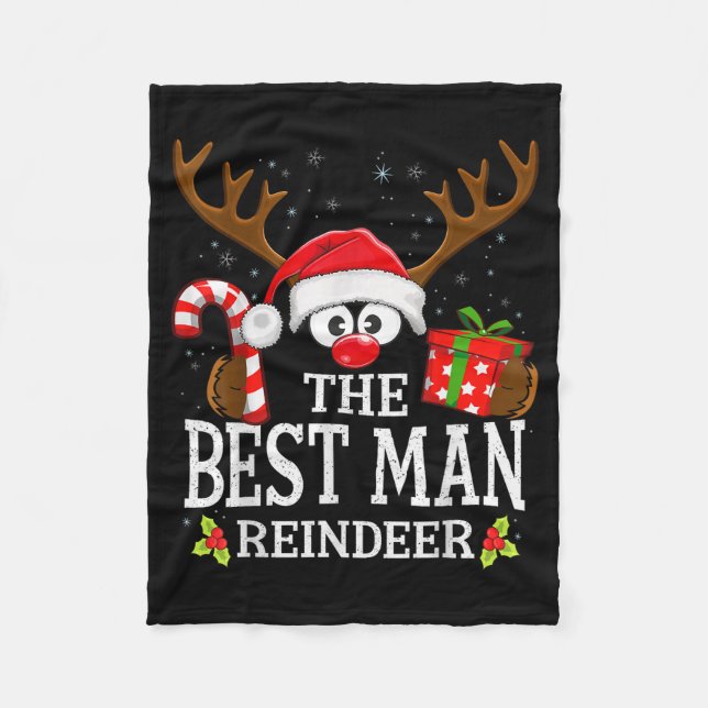 Cobertor De Velo Christmas Matching The Man Reindeer Family  (Frente)