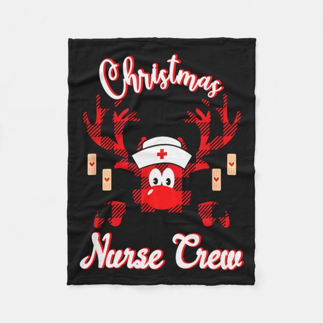 Cobertor De Velo Christmas Nurse Crew - A Reindeer Nurse Buffalo Pl (Frente)