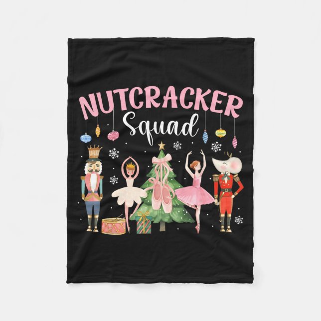 Cobertor De Velo Christmas Nutcracker Squad Ballet Dance Women Kids (Frente)