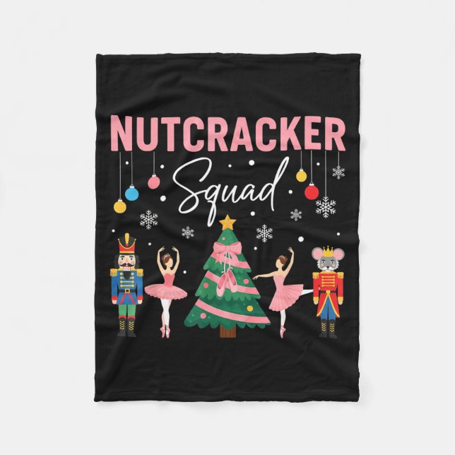 Cobertor De Velo Christmas Nutcracker Squad Ballet Dance Women Kids (Frente)