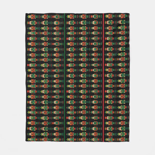 Cobertor De Velo Christmas Nutcrackers Green and Black (Frente)