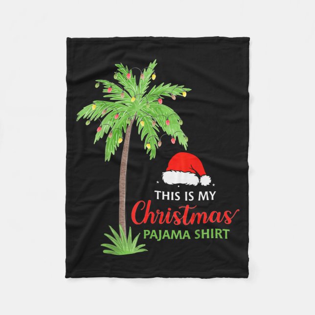Cobertor De Velo Christmas Palm Tree This Is My Christmas Pajama Xm (Frente)