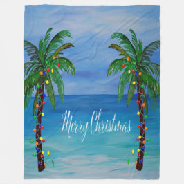 Cobertor De Velo Christmas palm tree tropical Holiday