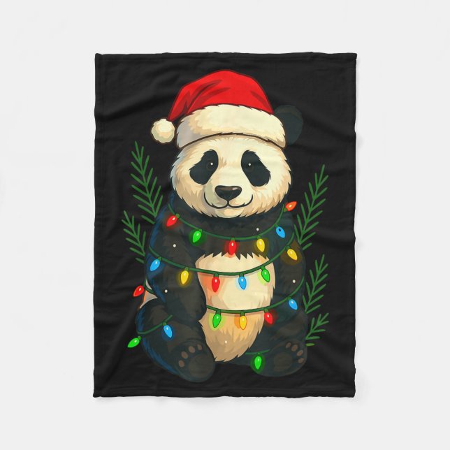 Cobertor De Velo Christmas Panda  (Frente)