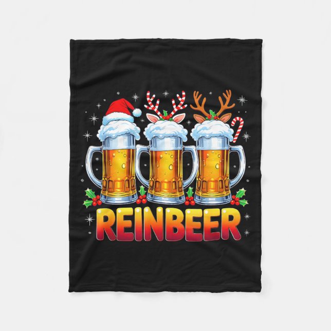 Cobertor De Velo Christmas Santa Beer Lovers Funny Drinking Trend N (Frente)