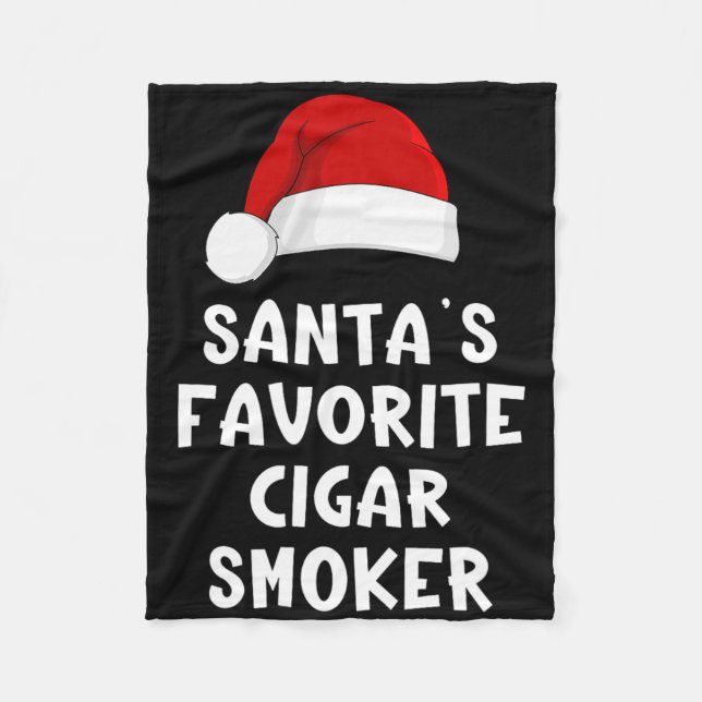 Cobertor De Velo Christmas Santa's Favorite Cigar Smoker Funny Xmas (Frente)