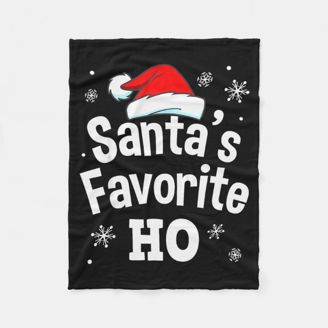 Cobertor De Velo Christmas Santa's Favorite Ho Shirt, Adult Naughty (Frente)