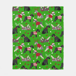 Cobertor De Velo Christmas Schnauzer Fleece Blanket