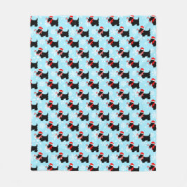 Cobertor De Velo Christmas Scottie Dogs Pattern