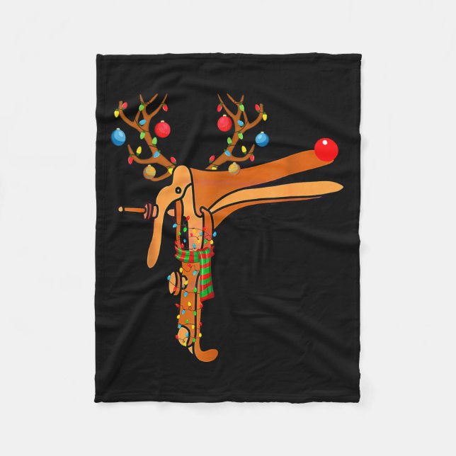 Cobertor De Velo Christmas Speculum Reindeer Funny Xmas Nurse Midwi (Frente)