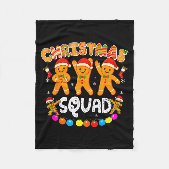 Cobertor De Velo Christmas Squad Funny Xmas Gingerbread Family Matc (Frente)