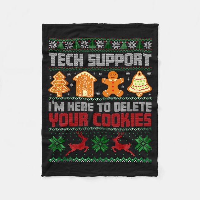 Cobertor De Velo Christmas Tech Suprt I'm Here To Delete Cookies Me (Frente)
