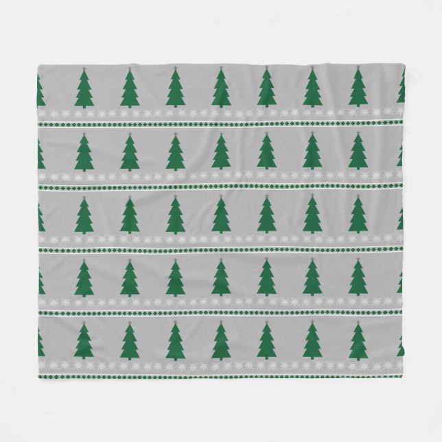 Cobertor De Velo Christmas Tree and Snowflakes Pattern, (Frente (Horizontal))