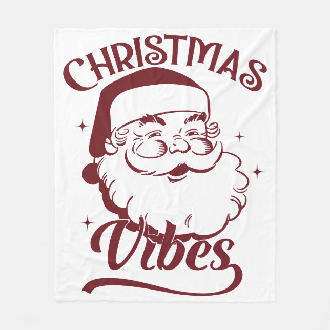Cobertor De Velo Christmas Vibes Vintage Design (Frente)