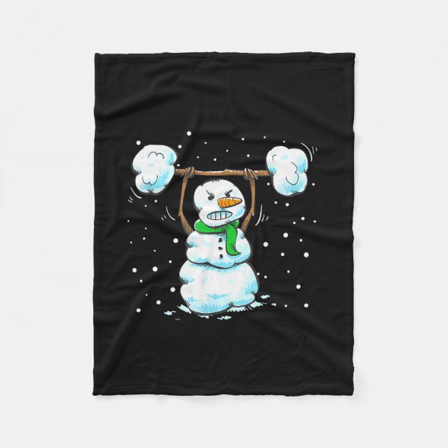Cobertor De Velo Christmas Weightlifting Snowman Shirt Funny Snowma (Frente)