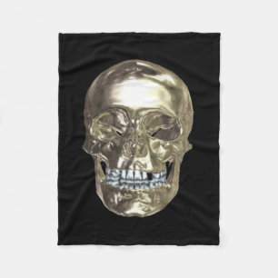 Cobertor De Velo Chrome Skull Fleece Blanket