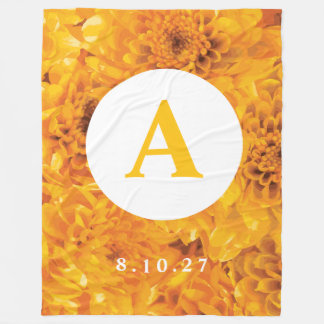 Cobertor De Velo Chrysanthemum Blanket Dourado Personalizado