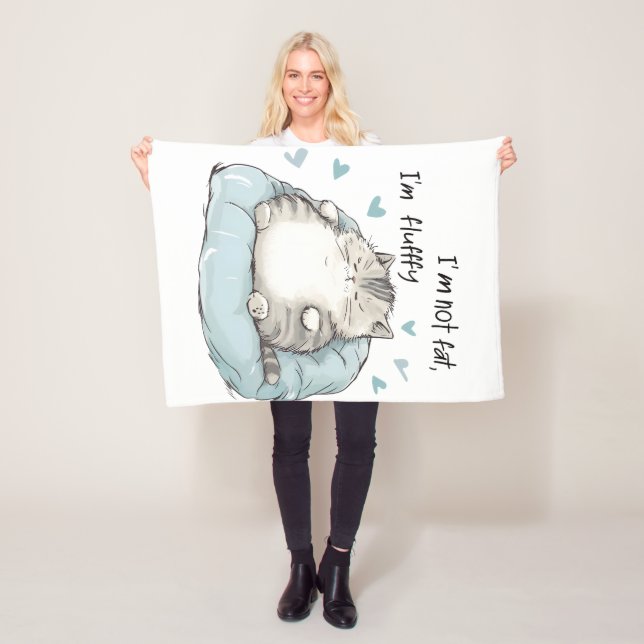 Cobertor De Velo Chubby Cat Chill Vibes (In Situ)