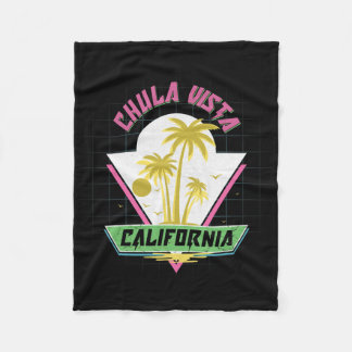 Cobertor De Velo Chula Vista California Retro Vaporwave Beach 