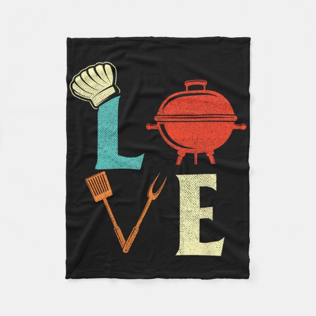 Cobertor De Velo Churrasco de amor sobre Pitmaster Griling Barbecue (Frente)