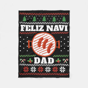 Cobertor De Velo Churrasco de Natal engraçado Feliz Navi Pai Uggly